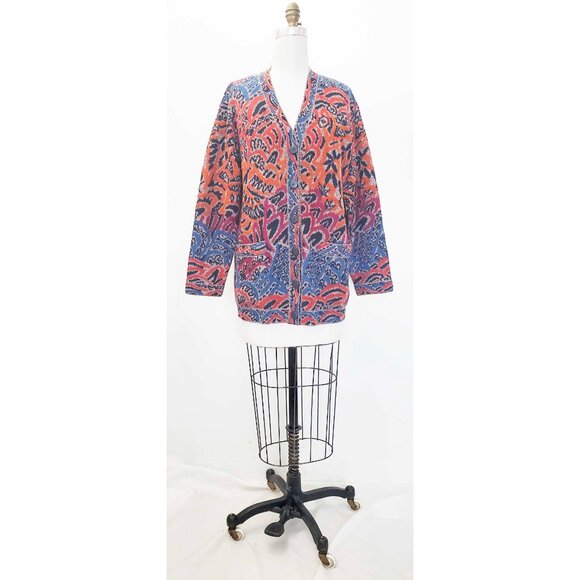 Missoni Sport Womens Vintage Abstract Mohair Wool Knit Cardigan Sweater ITALY - Picture 5 of 11